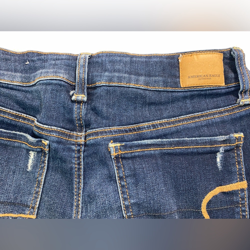 American Eagle next level stretch Jean shorts size 8 barbiecore summer - Picture 4 of 6